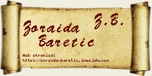 Zoraida Baretić vizit kartica